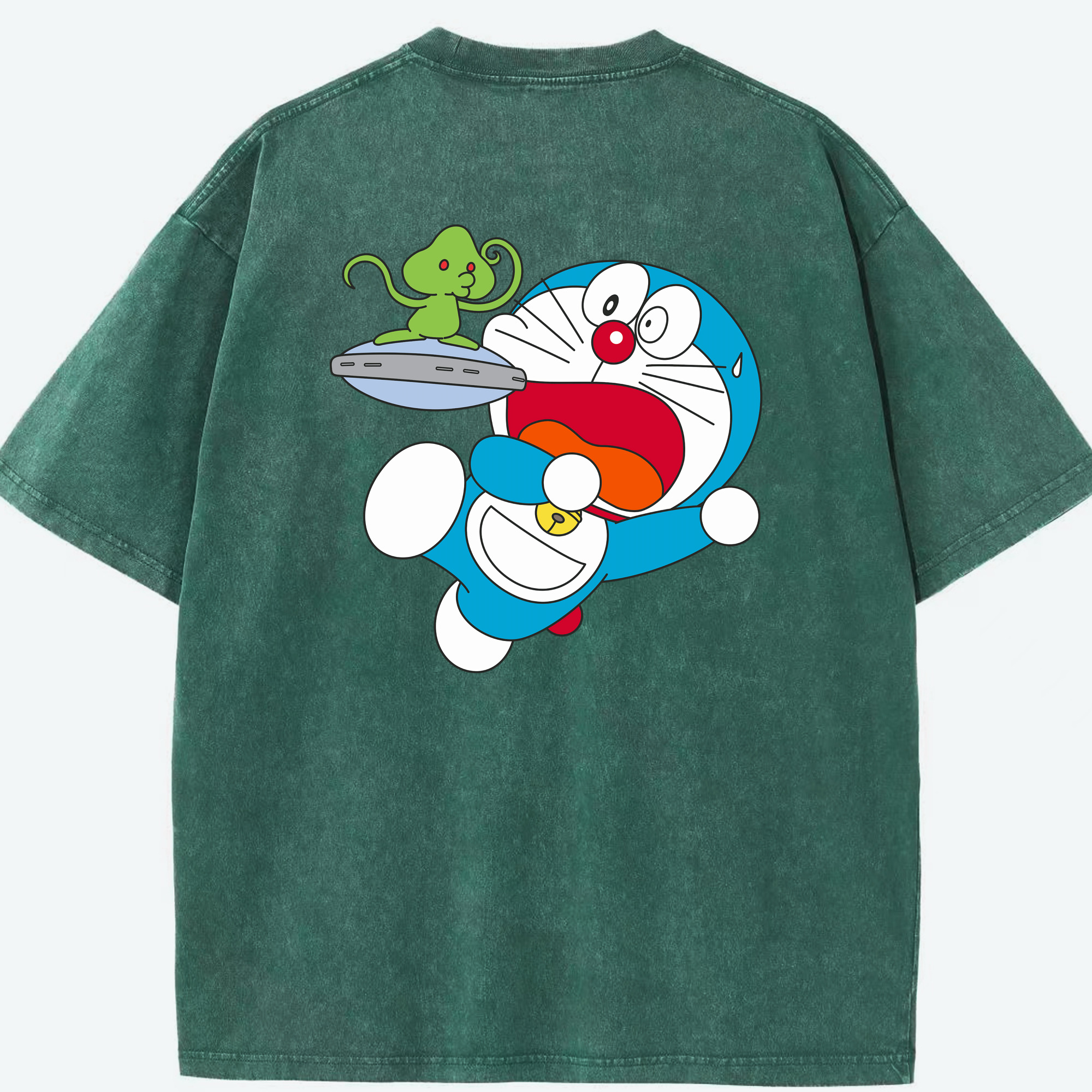 （画像用） ドラえもん Doraemon 綿100% ヴィンテージ風 半袖Tシャツ（背面プリント）